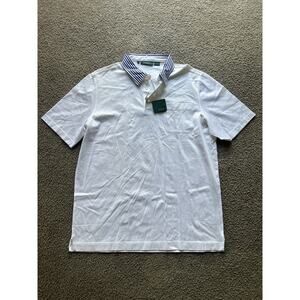 Bobby Jones Hyannis Dorado Beach Polo White Merc. Cotton L NWT Striped Callar
